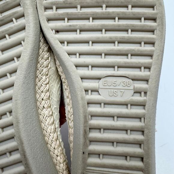 The Flexx | Metallic Ivory Cream Leather Texture Pointed Toe Espadrille Flats - Picture 11 of 12